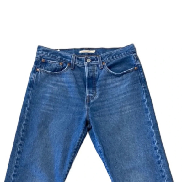 Levi's Wedgie Straight Medium Wash High Rise Button Fly Denim Jeans Size 30 - Picture 6 of 14